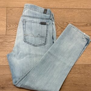 7 For All Mankind Light Blue Straight Leg Jeans
